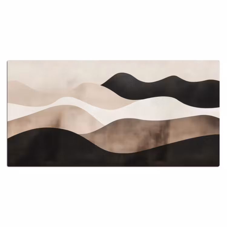 Bureau onderlegger - Abstract - Landschap - Golven - Crèmekleur — 1