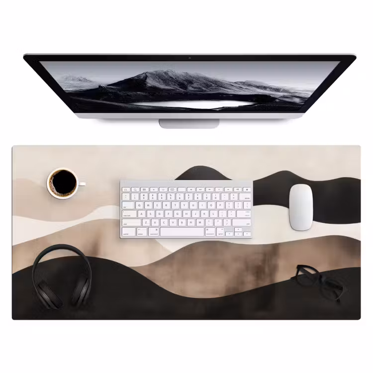 Bureau onderlegger - Abstract - Landschap - Golven - Crèmekleur — 3