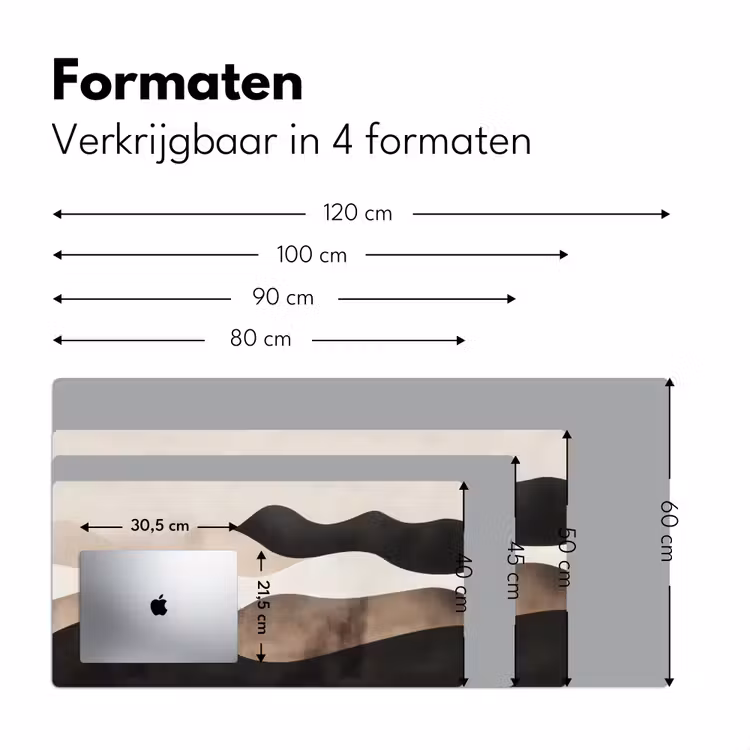 Bureau onderlegger - Abstract - Landschap - Golven - Crèmekleur — 7
