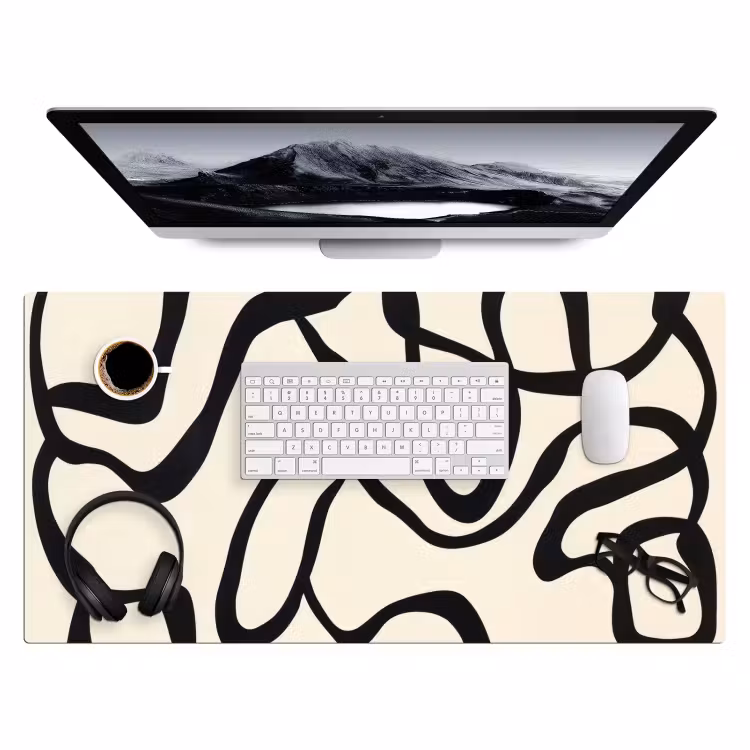 Bureau onderlegger - Abstract - Lijnen - Modern - Beige — 3