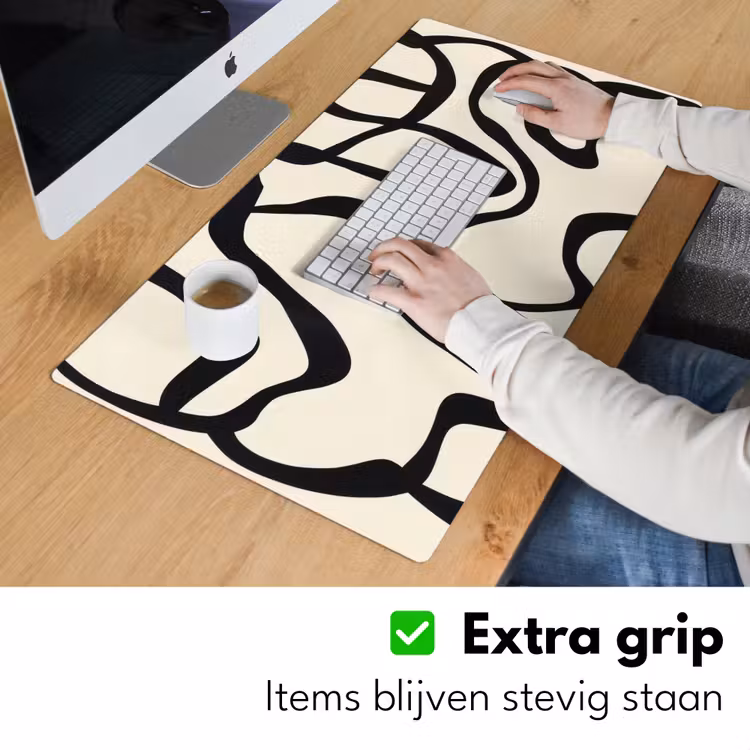 Bureau onderlegger - Abstract - Lijnen - Modern - Beige — 5