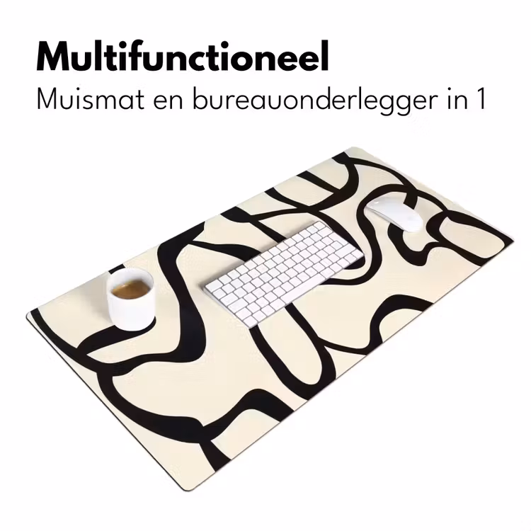 Bureau onderlegger - Abstract - Lijnen - Modern - Beige — 6