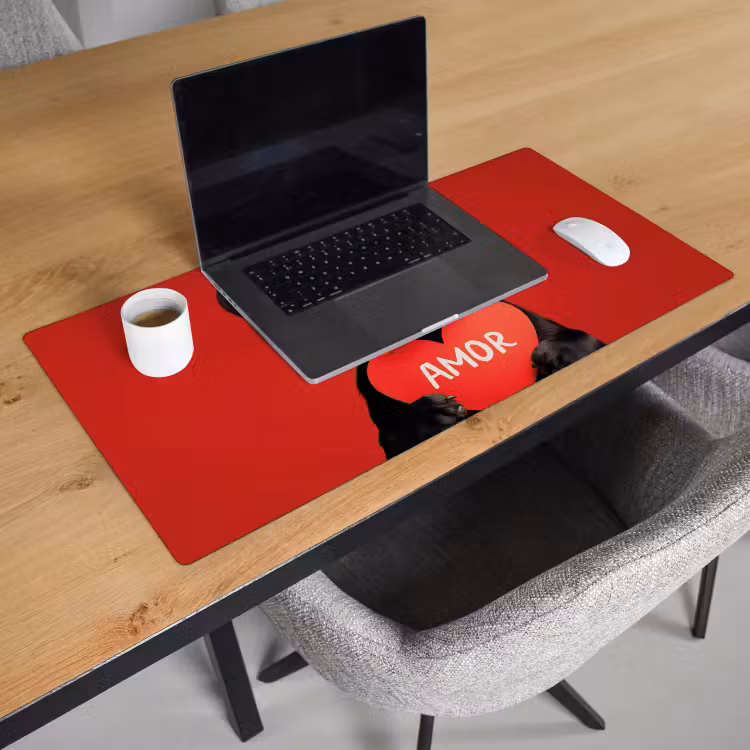 Bureau onderlegger - Amor - Hond - Hartje - Rood — 2