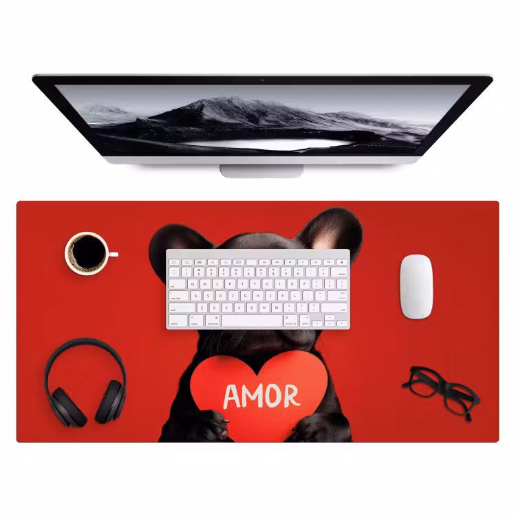 Bureau onderlegger - Amor - Hond - Hartje - Rood — 3