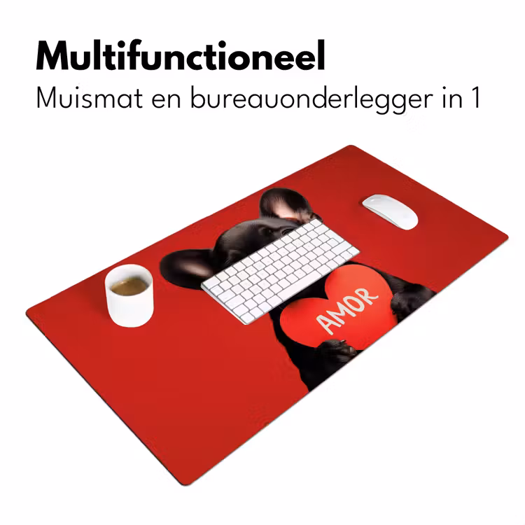 Bureau onderlegger - Amor - Hond - Hartje - Rood — 6