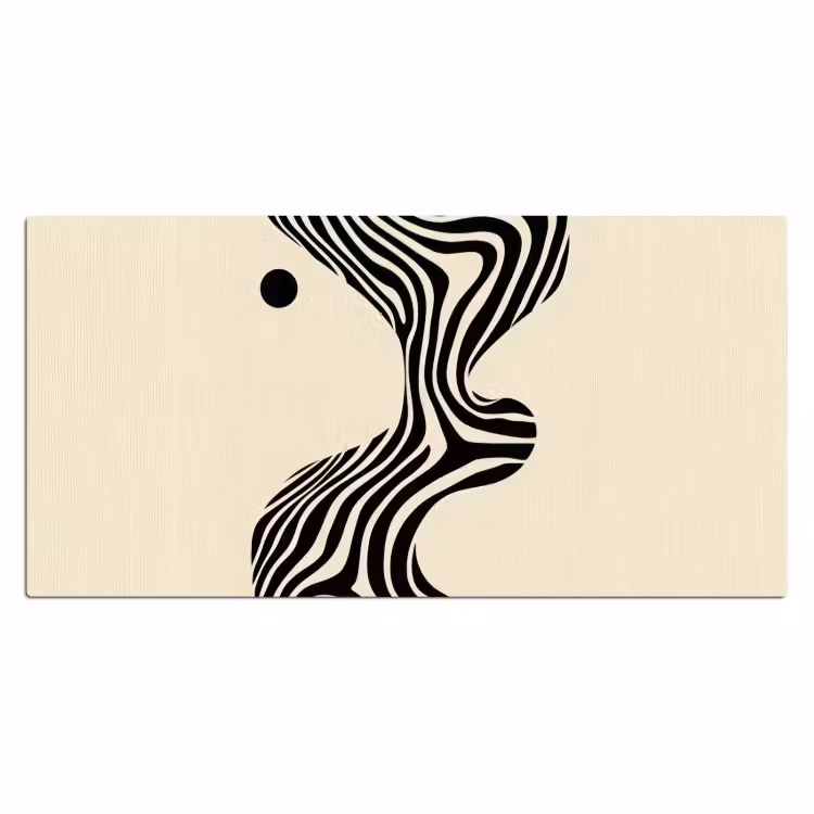 Bureau onderlegger - Beige - Lijnen - Golvend - Abstract — 1