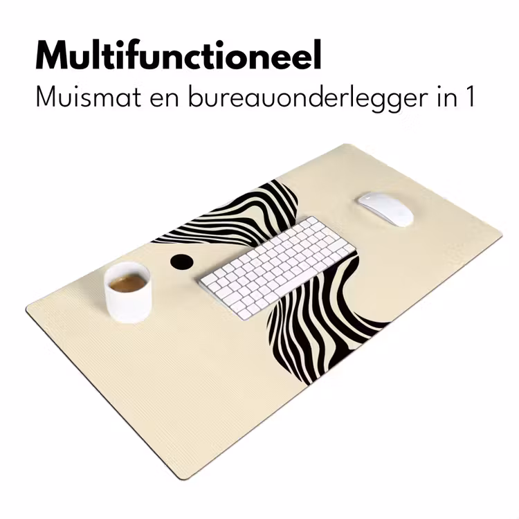 Bureau onderlegger - Beige - Lijnen - Golvend - Abstract — 6
