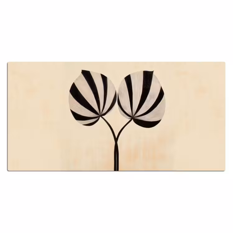 Bureau onderlegger - Bladeren - Gestreept - Stengel - Beige — 1