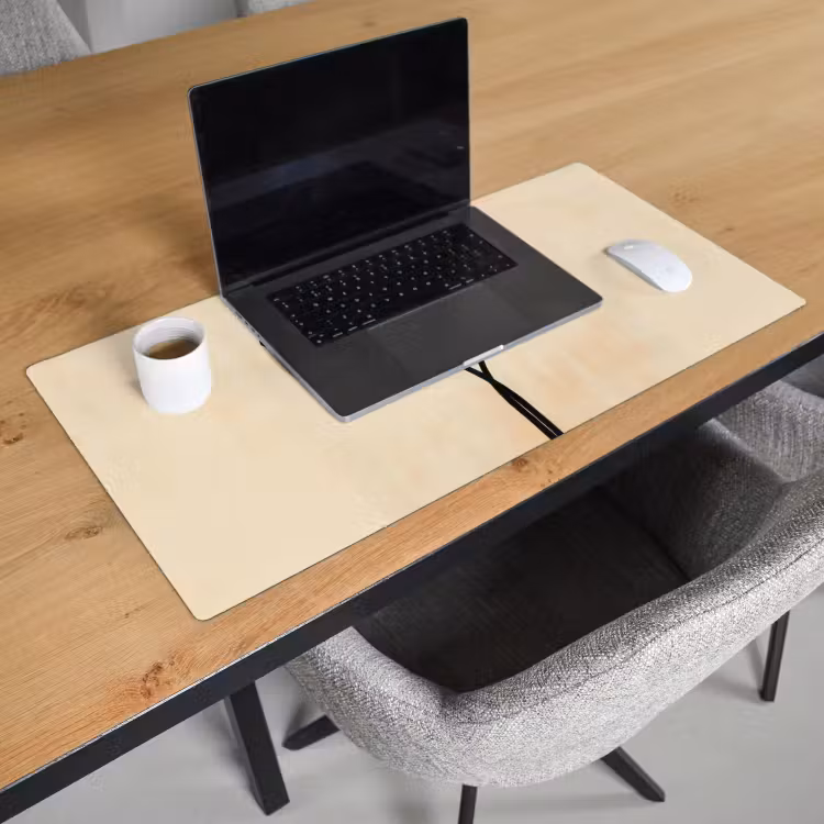 Bureau onderlegger - Bladeren - Gestreept - Stengel - Beige — 2
