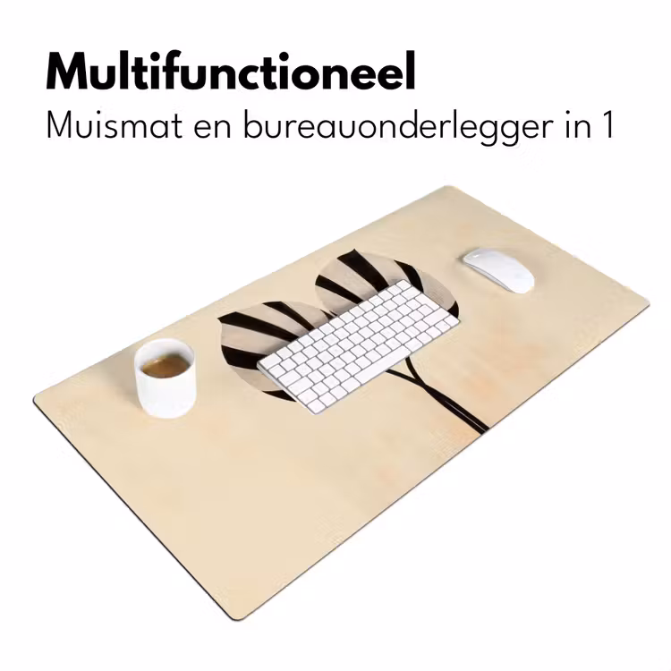 Bureau onderlegger - Bladeren - Gestreept - Stengel - Beige — 6