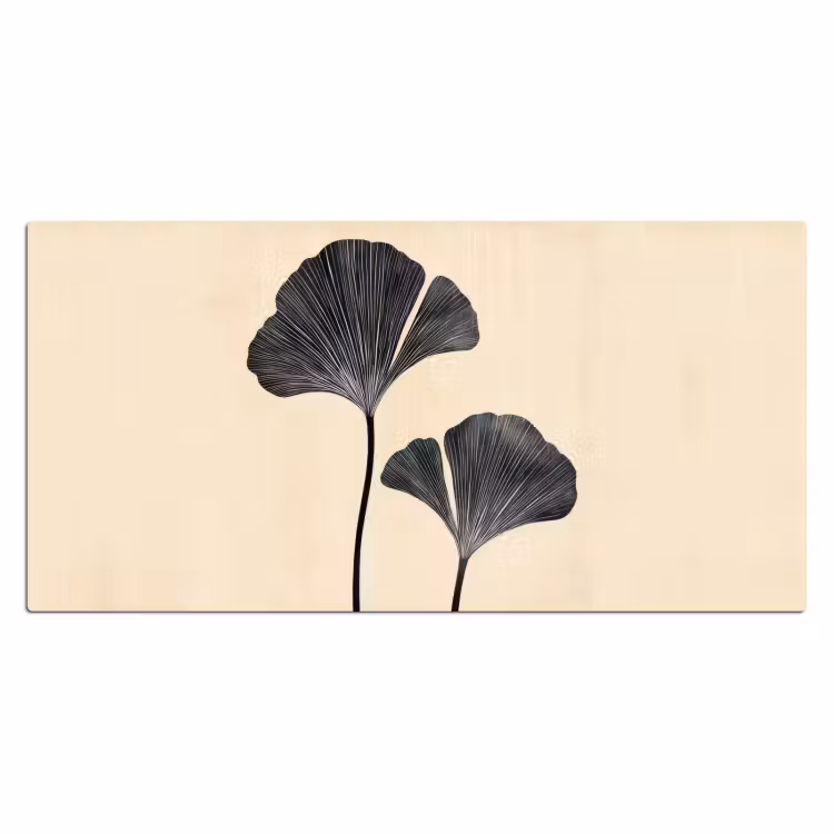 Bureau onderlegger - Bladeren - Minimalistisch - Zwart — 1