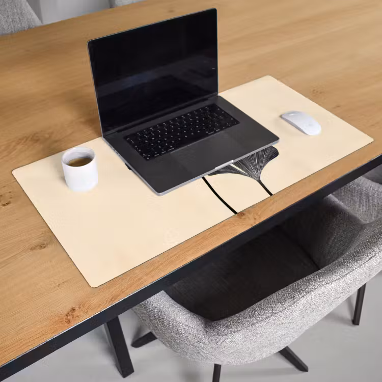 Bureau onderlegger - Bladeren - Minimalistisch - Zwart — 2
