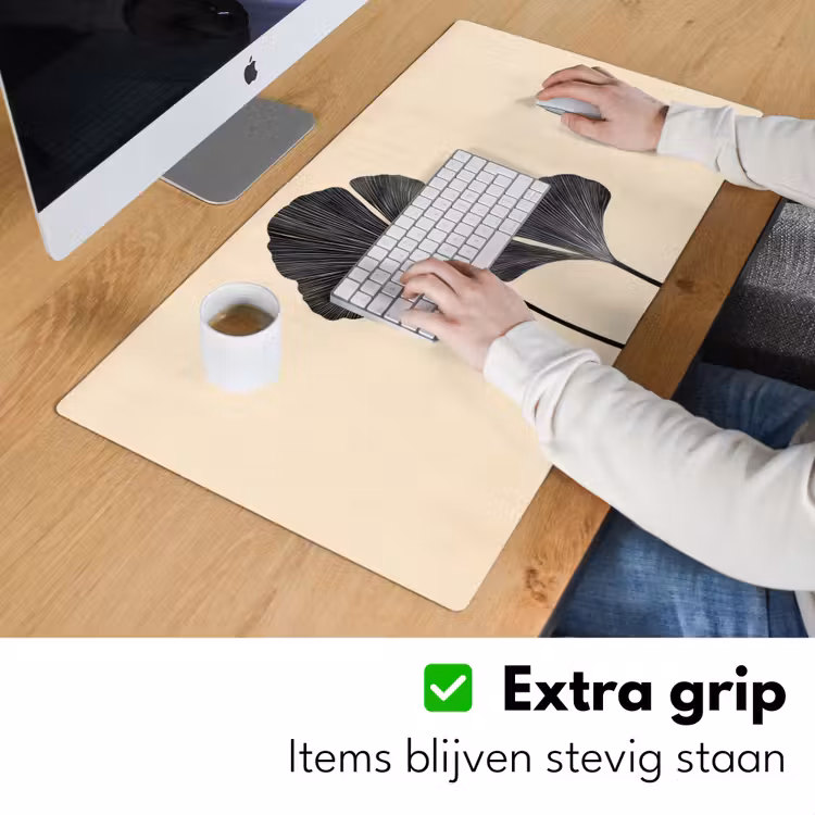 Bureau onderlegger - Bladeren - Minimalistisch - Zwart — 5
