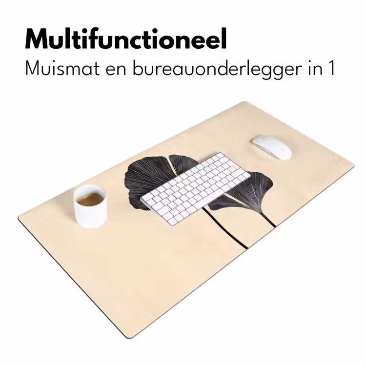 Bureau onderlegger - Bladeren - Minimalistisch - Zwart — 6