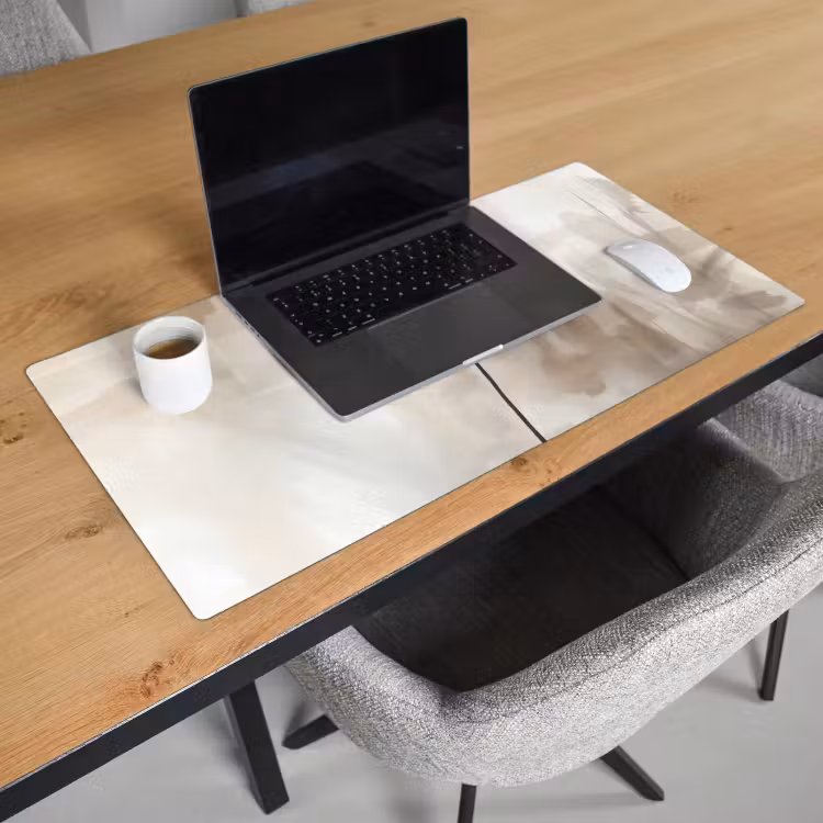 Bureau onderlegger - Bloem - Beige - Verf - Schaduw — 2