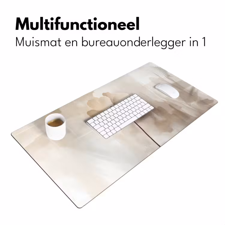 Bureau onderlegger - Bloem - Beige - Verf - Schaduw — 6