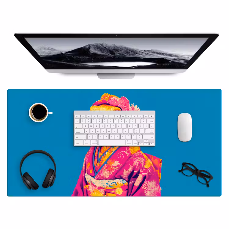 Bureau onderlegger - Bloemenkrans - Hagedis - Kimono - Paars — 3