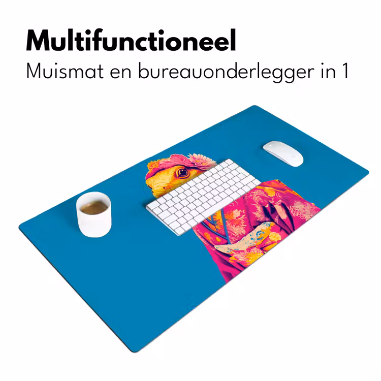 Bureau onderlegger - Bloemenkrans - Hagedis - Kimono - Paars — 6