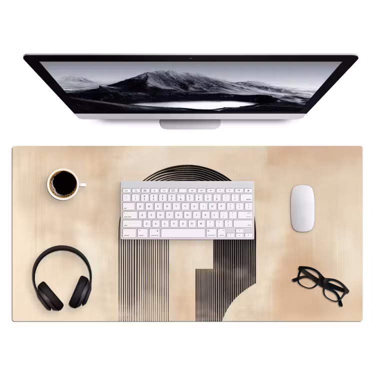 Bureau onderlegger - Boog - Strepen - Minimalistisch - Zwart — 3