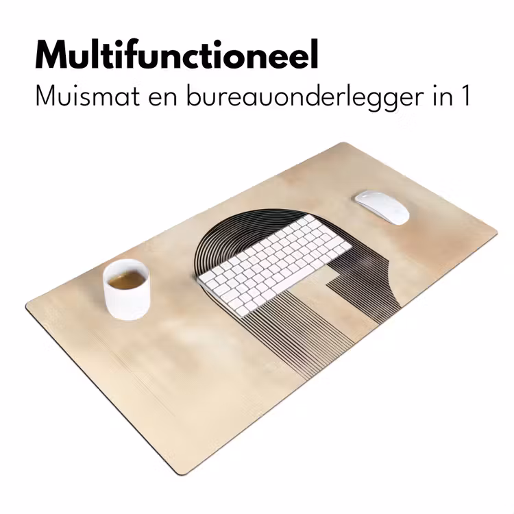 Bureau onderlegger - Boog - Strepen - Minimalistisch - Zwart — 6