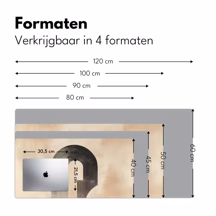 Bureau onderlegger - Boog - Strepen - Minimalistisch - Zwart — 7