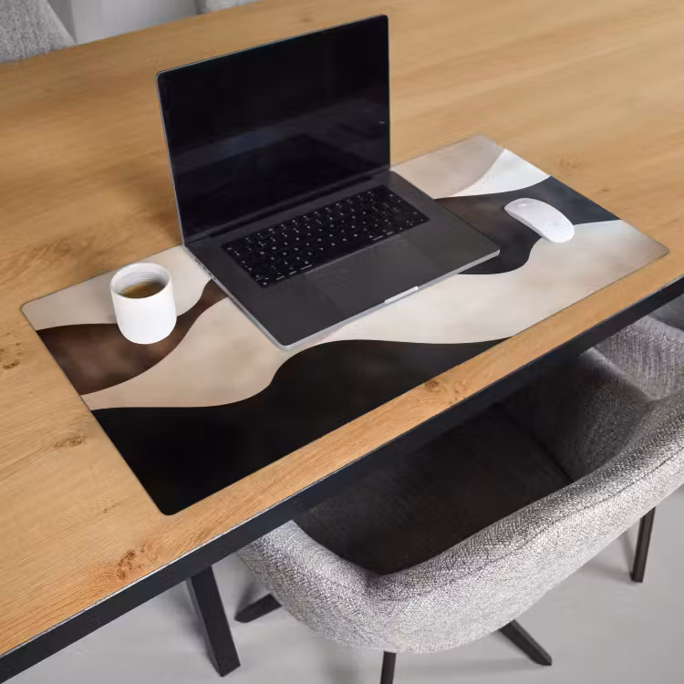 Bureau onderlegger - Golven - Abstract - Beige — 2