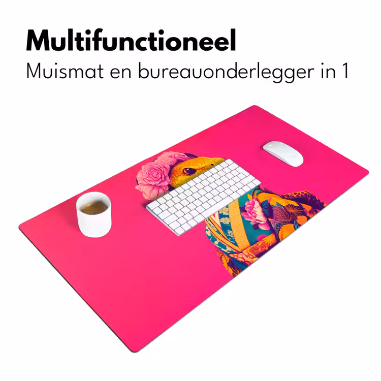 Bureau onderlegger - Hagedis - Bloemen - Roze - Kimono — 6