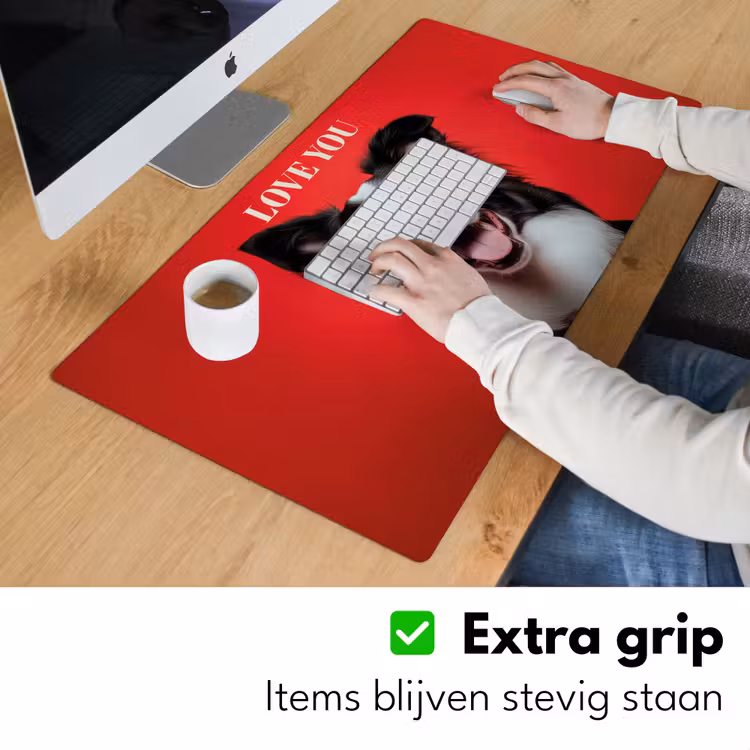 Bureau onderlegger - Hond - Hartjesbril - Loveyou - Rood — 5