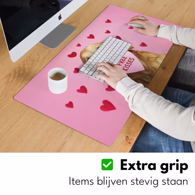 Bureau onderlegger - Hond - Kiss- Valentijn - Hartjes — 5