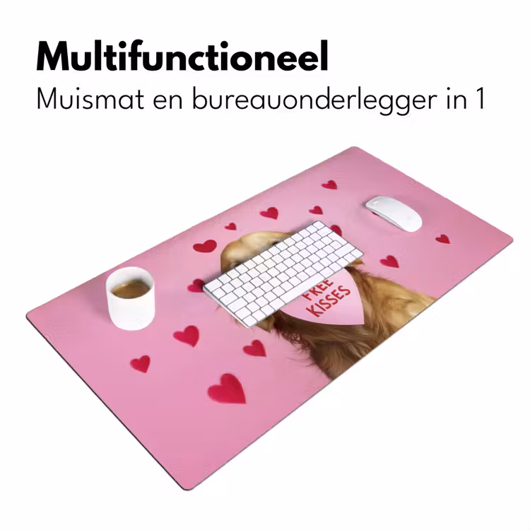 Bureau onderlegger - Hond - Kiss- Valentijn - Hartjes — 6