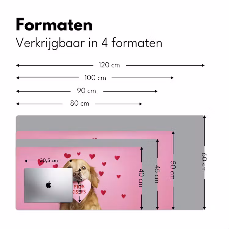 Bureau onderlegger - Hond - Kiss- Valentijn - Hartjes — 7