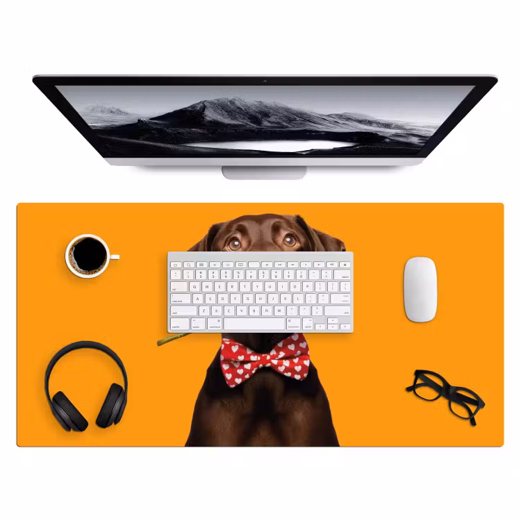 Bureau onderlegger - Hond - Oranje - Roos - Valentijn — 3