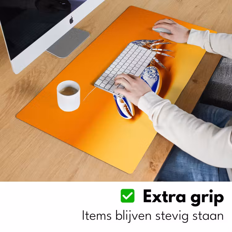 Bureau onderlegger - Kreeft - Delftsblauw - Schild - Stoer - Oranje — 5