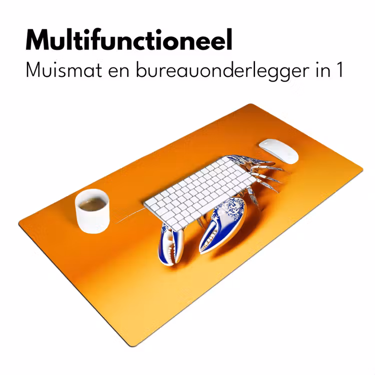 Bureau onderlegger - Kreeft - Delftsblauw - Schild - Stoer - Oranje — 6