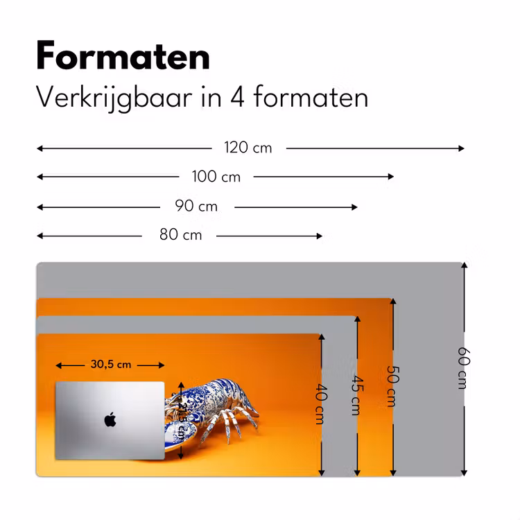 Bureau onderlegger - Kreeft - Delftsblauw - Schild - Stoer - Oranje — 7