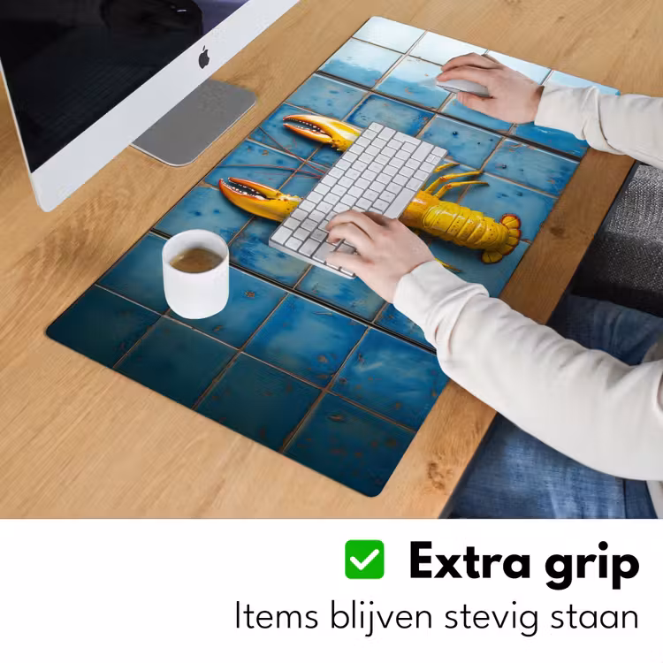 Bureau onderlegger - Kreeft - Geel - Blauw - Tegels — 5