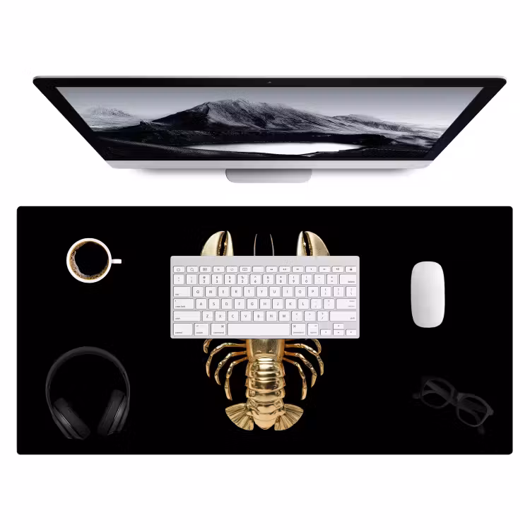 Bureau onderlegger - Kreeft - Goud - Textuur - Zwart — 3