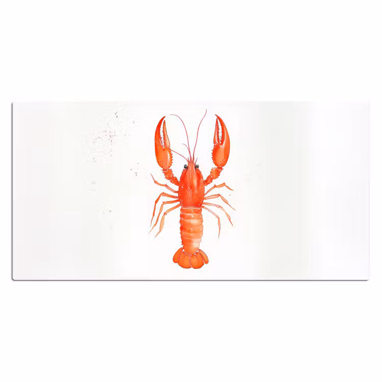 Bureau onderlegger - Kreeft - Waterverf - Aquarel - Oranje — 1
