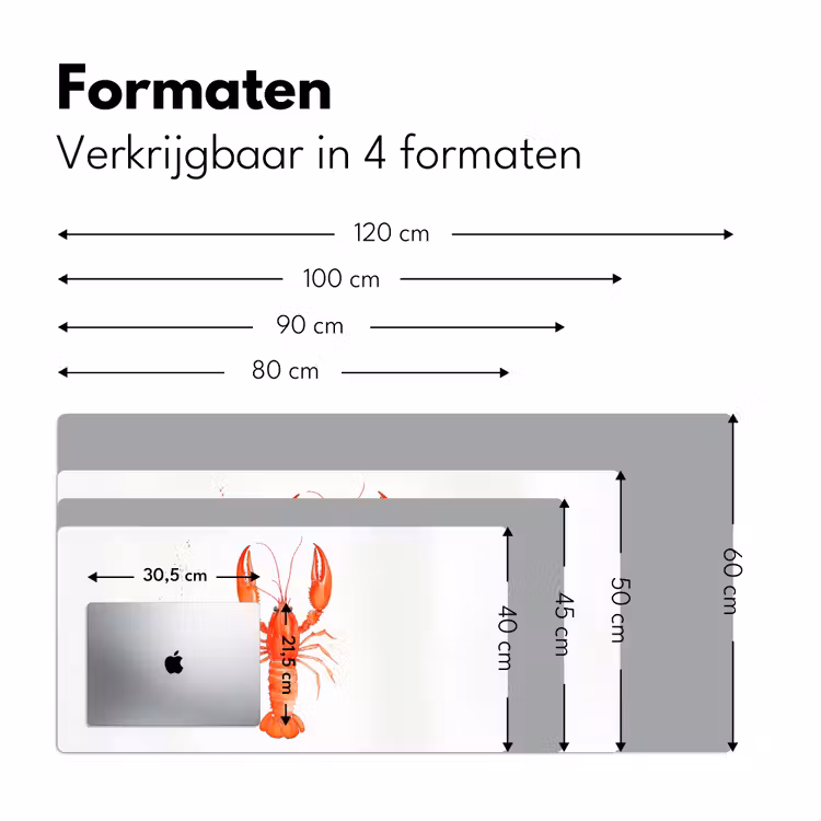 Bureau onderlegger - Kreeft - Waterverf - Aquarel - Oranje — 7