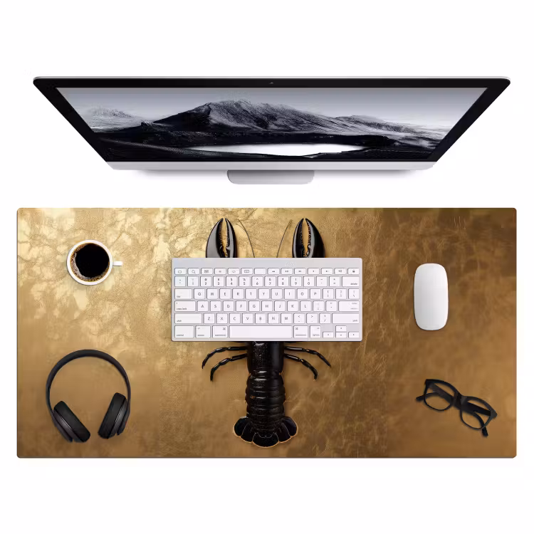 Bureau onderlegger - Kreeft - Zwart - Goud - Luxe — 3