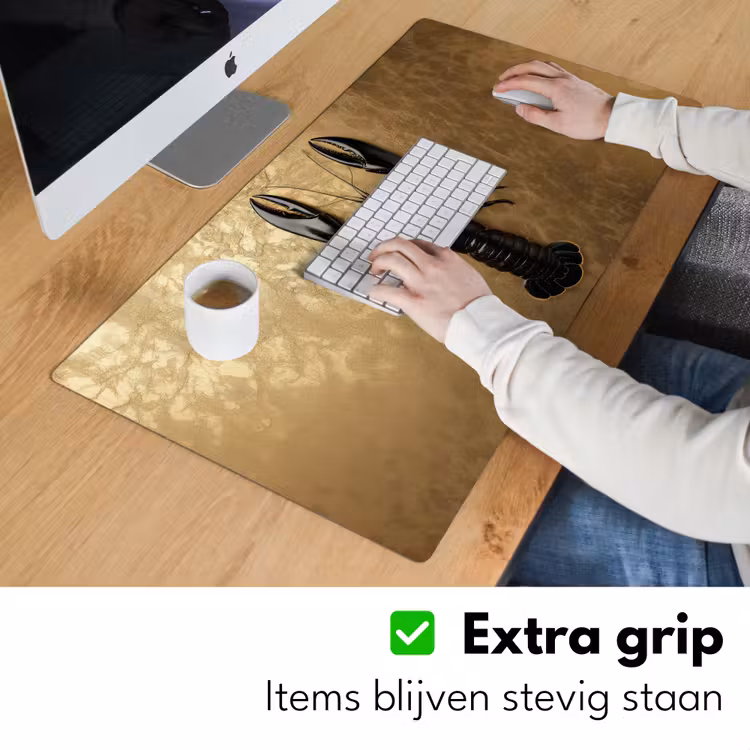 Bureau onderlegger - Kreeft - Zwart - Goud - Luxe — 5