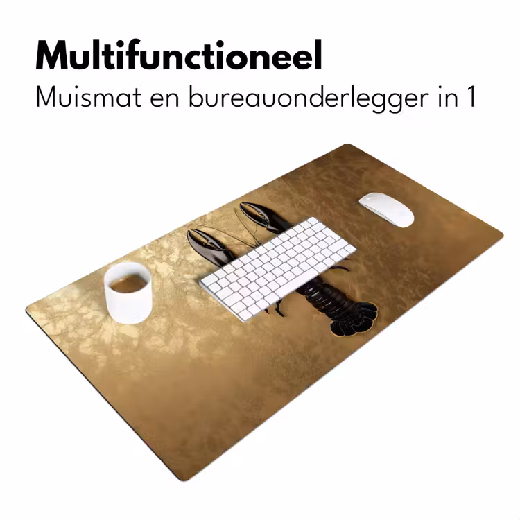 Bureau onderlegger - Kreeft - Zwart - Goud - Luxe — 6