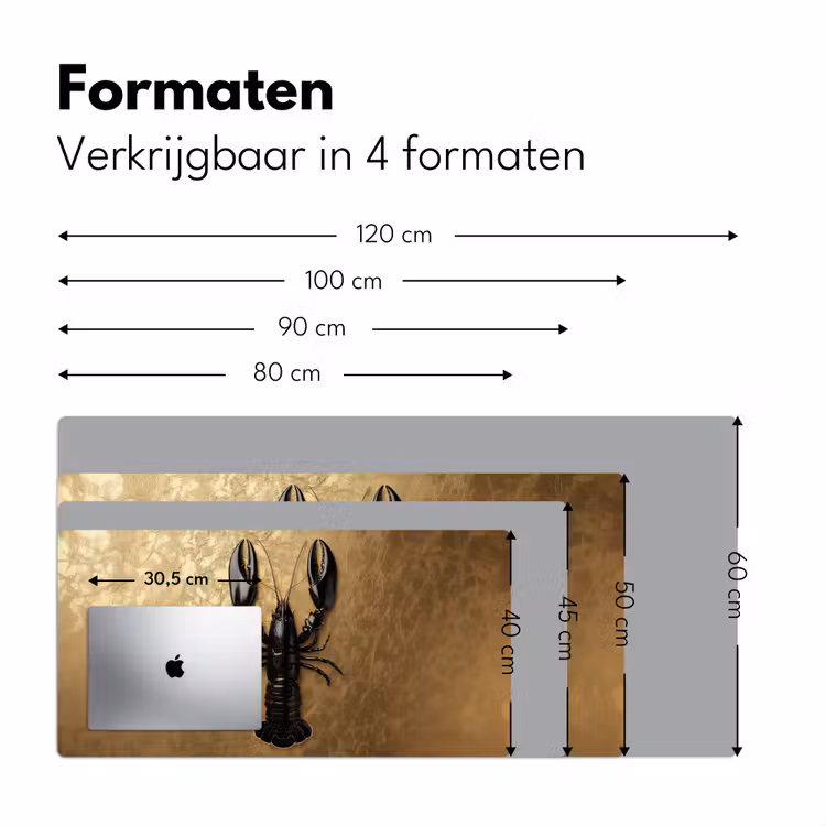 Bureau onderlegger - Kreeft - Zwart - Goud - Luxe — 7