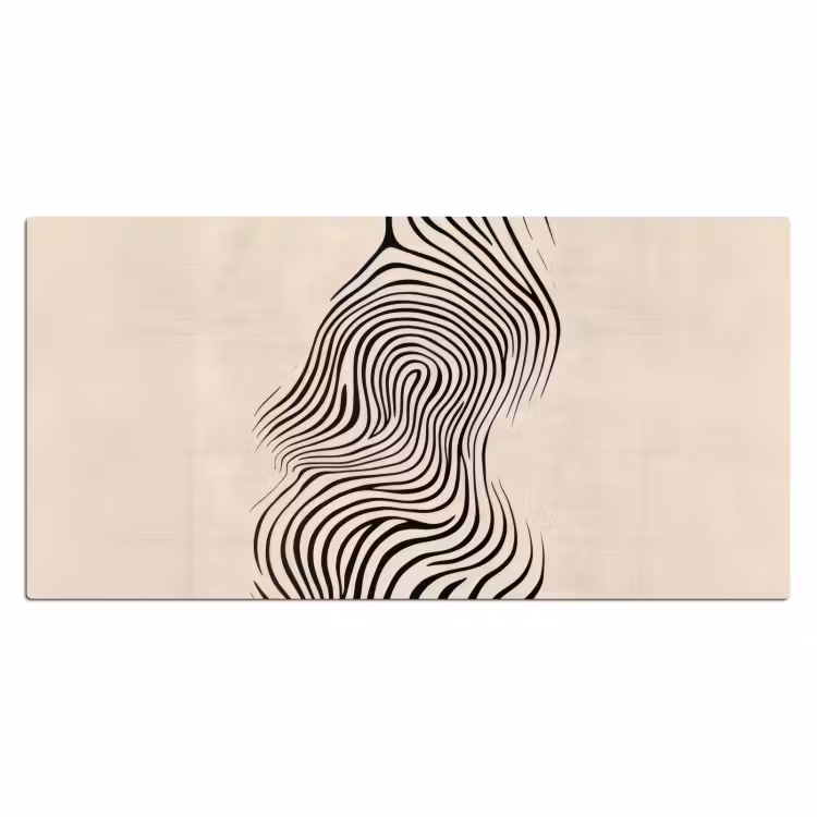 Bureau onderlegger - Lijnen - Abstract - Golvend - Zwart — 1