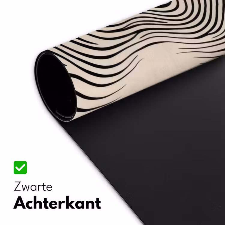 Bureau onderlegger - Lijnen - Abstract - Golvend - Zwart — 4