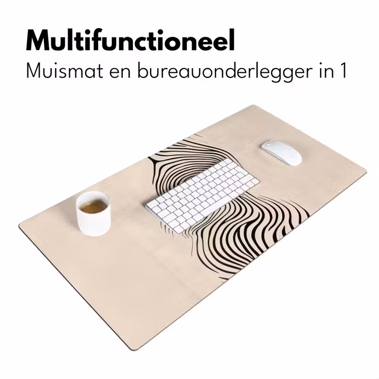 Bureau onderlegger - Lijnen - Abstract - Golvend - Zwart — 6