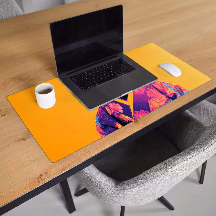 Bureau onderlegger - Aap - Kimono - Bloemen - Hoofdtooi — 2