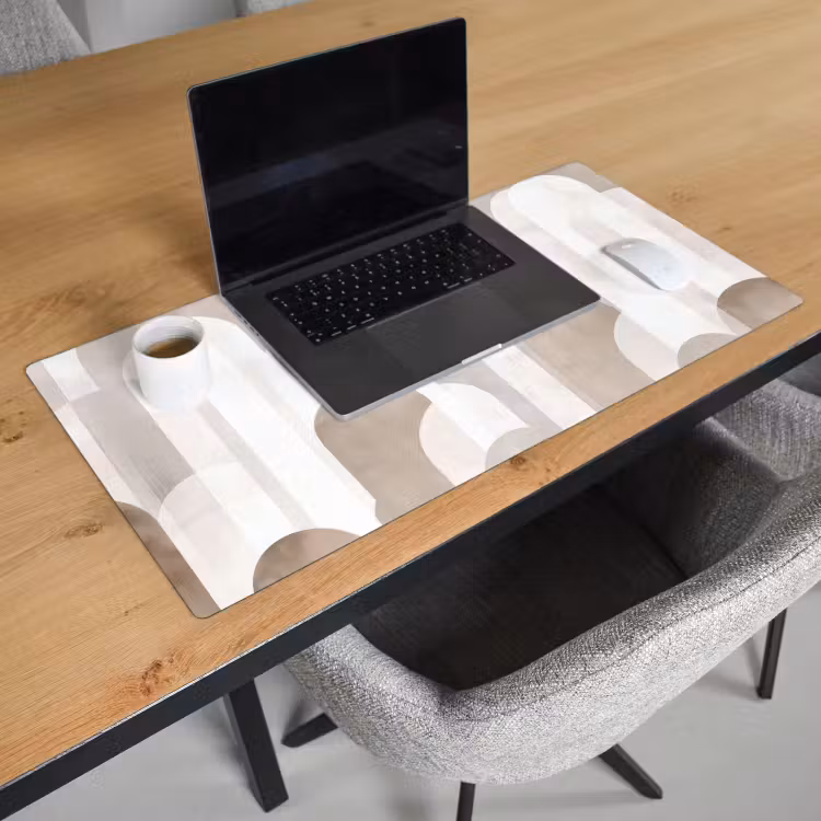 Bureau onderlegger - Abstracte bogen - Modern - Beige — 2