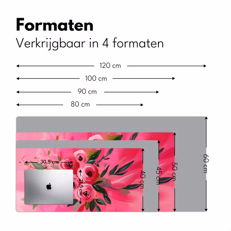 Bureau onderlegger - Bloemen - Verf - Roze — 7