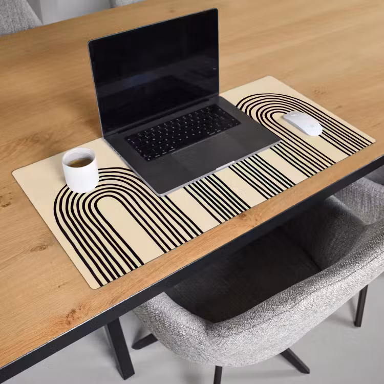 Bureau onderlegger - Boogvormen - Zwart - Strak — 2